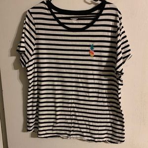Old navy striped T-shirt with rainbow pineapple